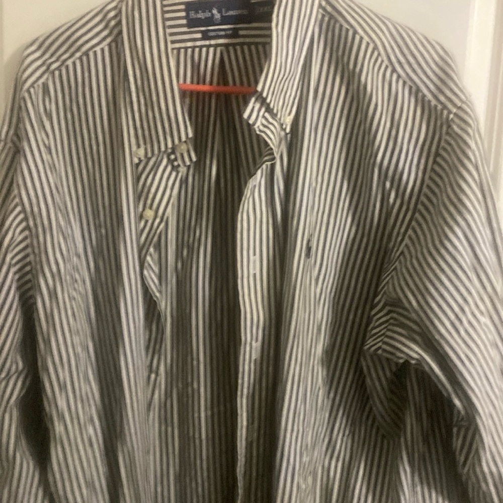 Long sleeve gray and white Ralph Lauren size xxl